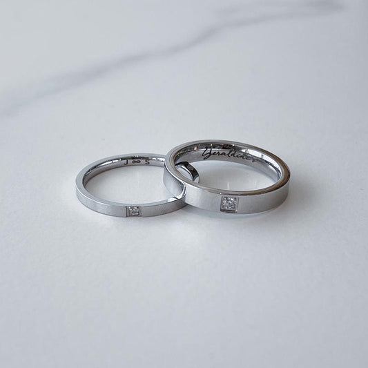 PURE SILVER PERSONALIZED COUPLE BAND RINGS