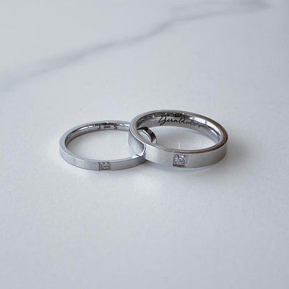 PURE SILVER PERSONALIZED COUPLE BAND RINGS